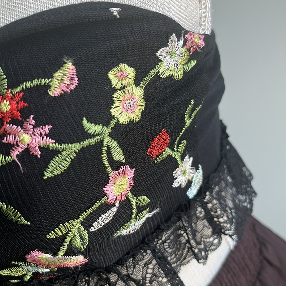 Floral Black Strapless Top - Picture 8 of 11